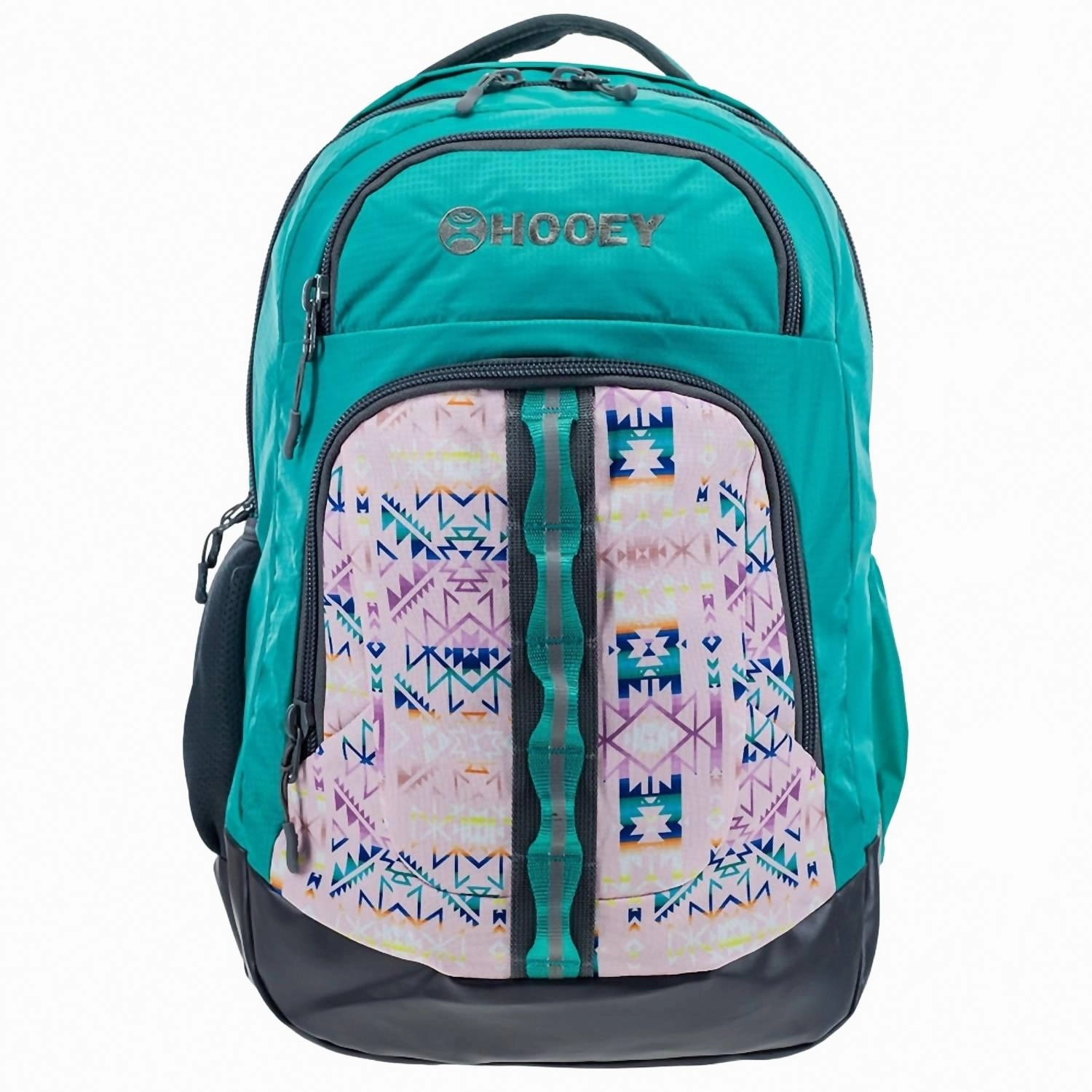 Unisex Ox Backpack In Turquoise/ Pink With Aztec