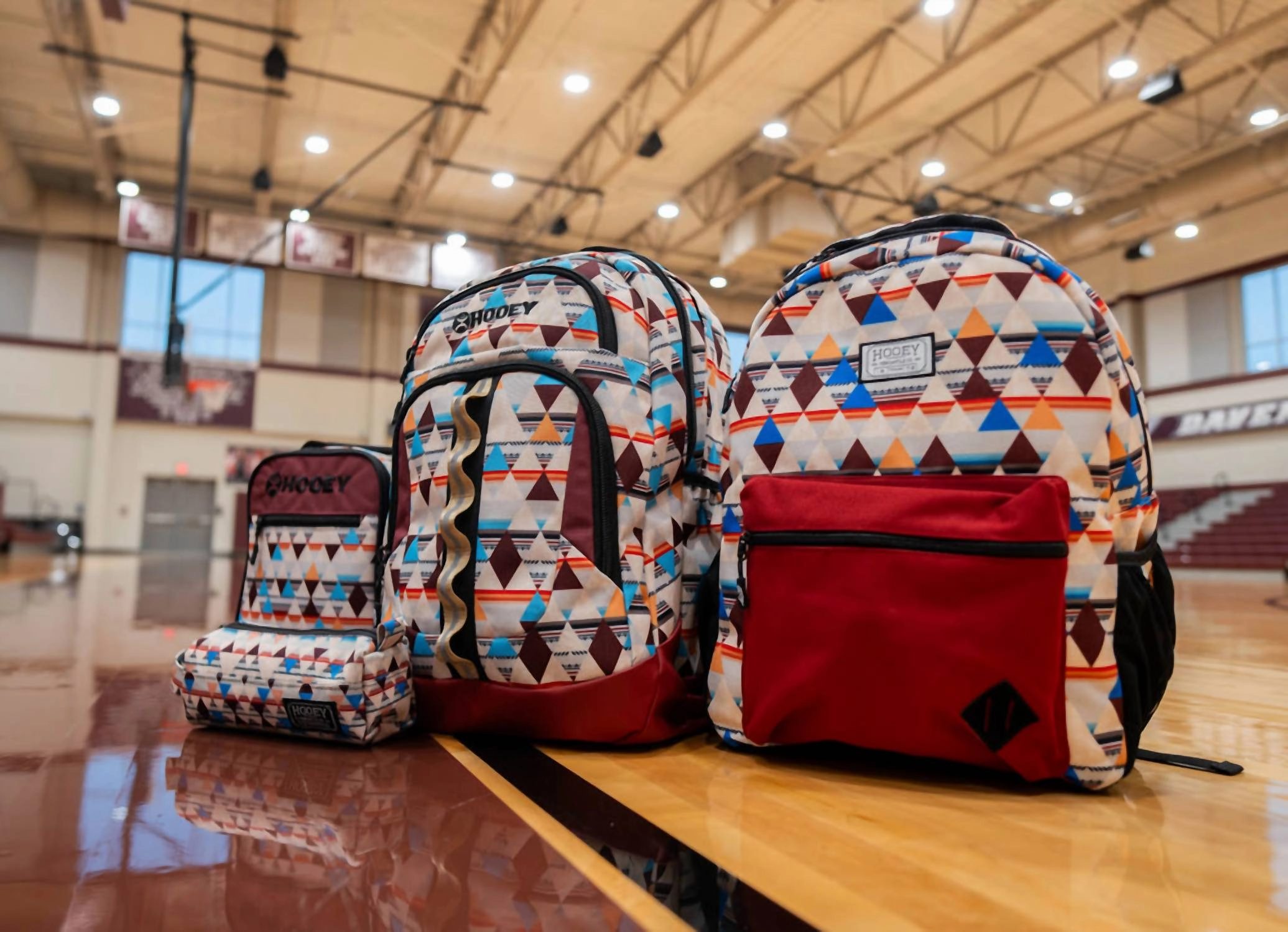 Unisex Recess Backpack In Cream/ Burgundy Aztec