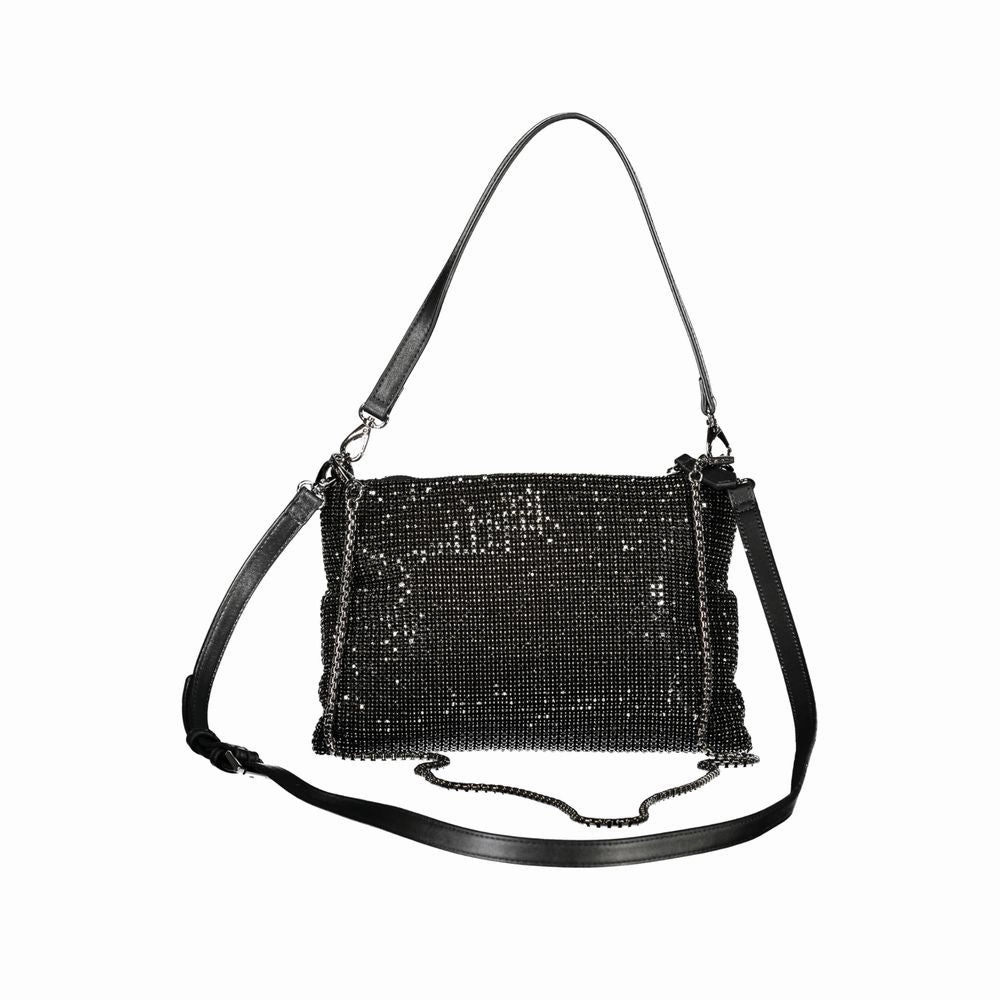 Valentino Bags Black Polyester Women Handbag with Rhinestone Details