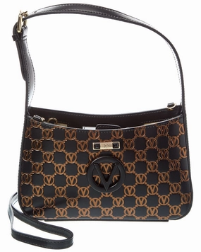 Valentino by Mario Valentino Kai Monogram Leather Crossbody