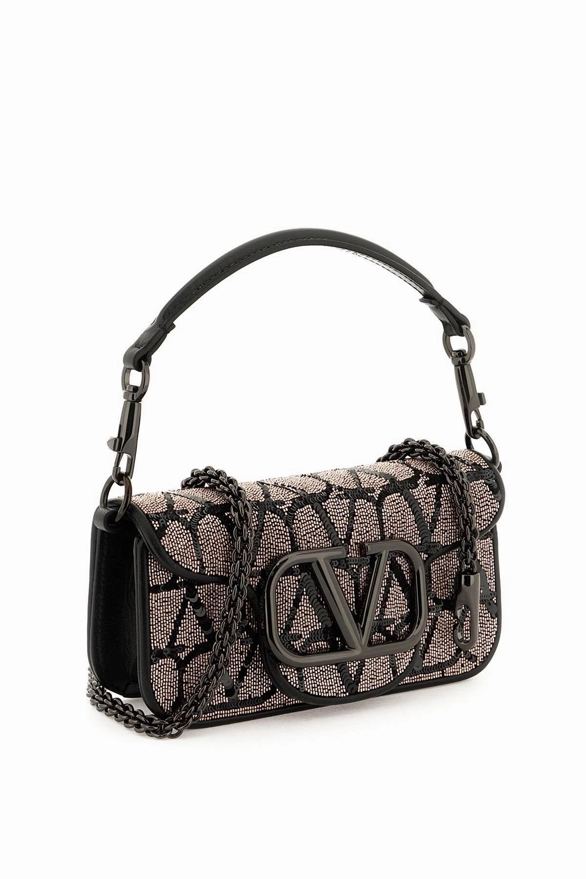 Valentino garavani 'loc' small shoulder bag with toile iconographe embroidery