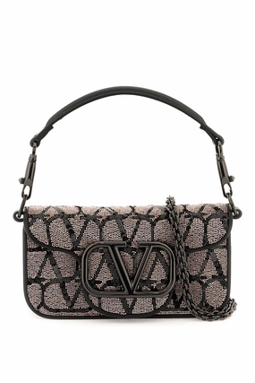 Valentino garavani 'loc' small shoulder bag with toile iconographe embroidery