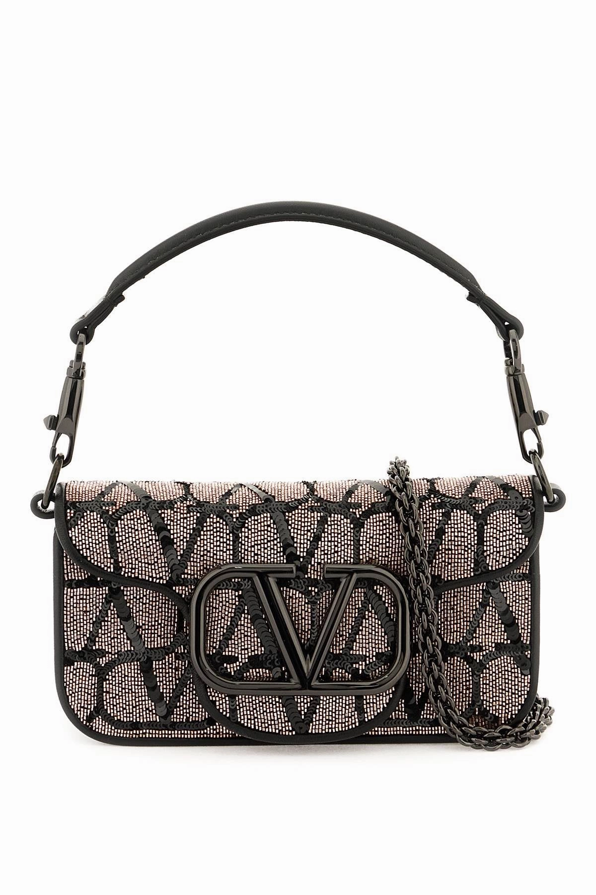 Valentino garavani 'loc' small shoulder bag with toile iconographe embroidery