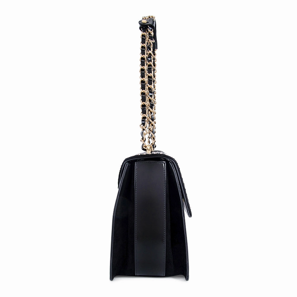 Valentino Orlandi Bag Black Sued & Black Patent Leather