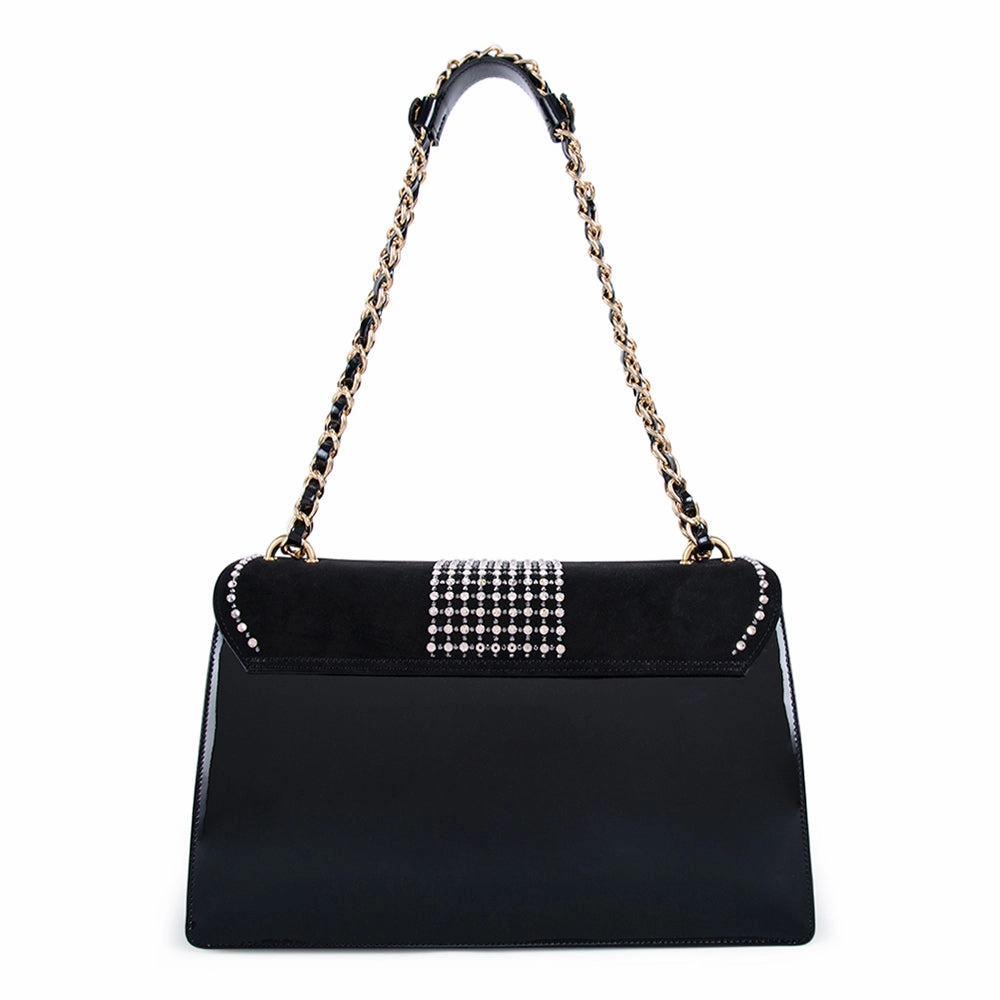 Valentino Orlandi Bag Black Sued & Black Patent Leather