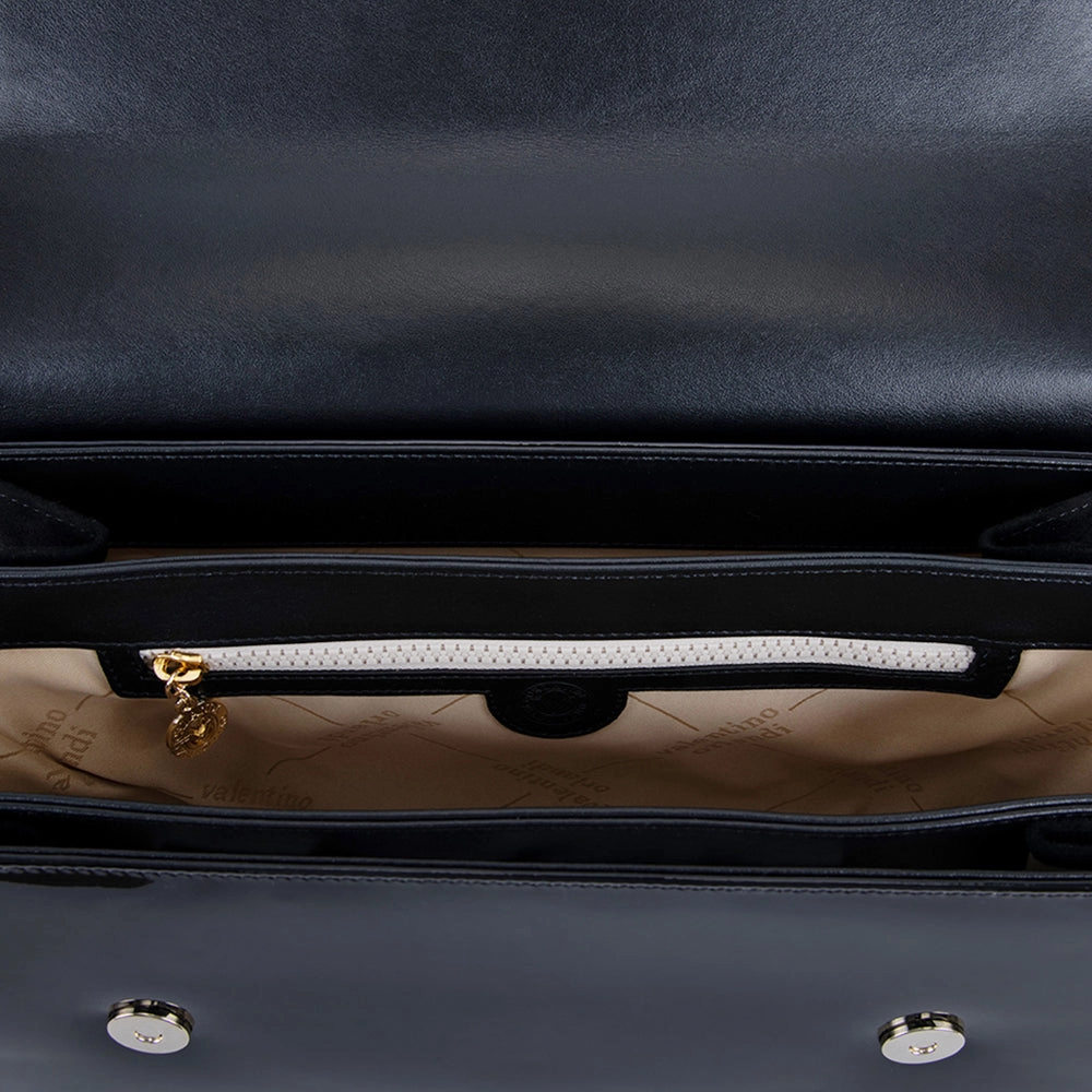 Valentino Orlandi Bag Black Sued & Black Patent Leather