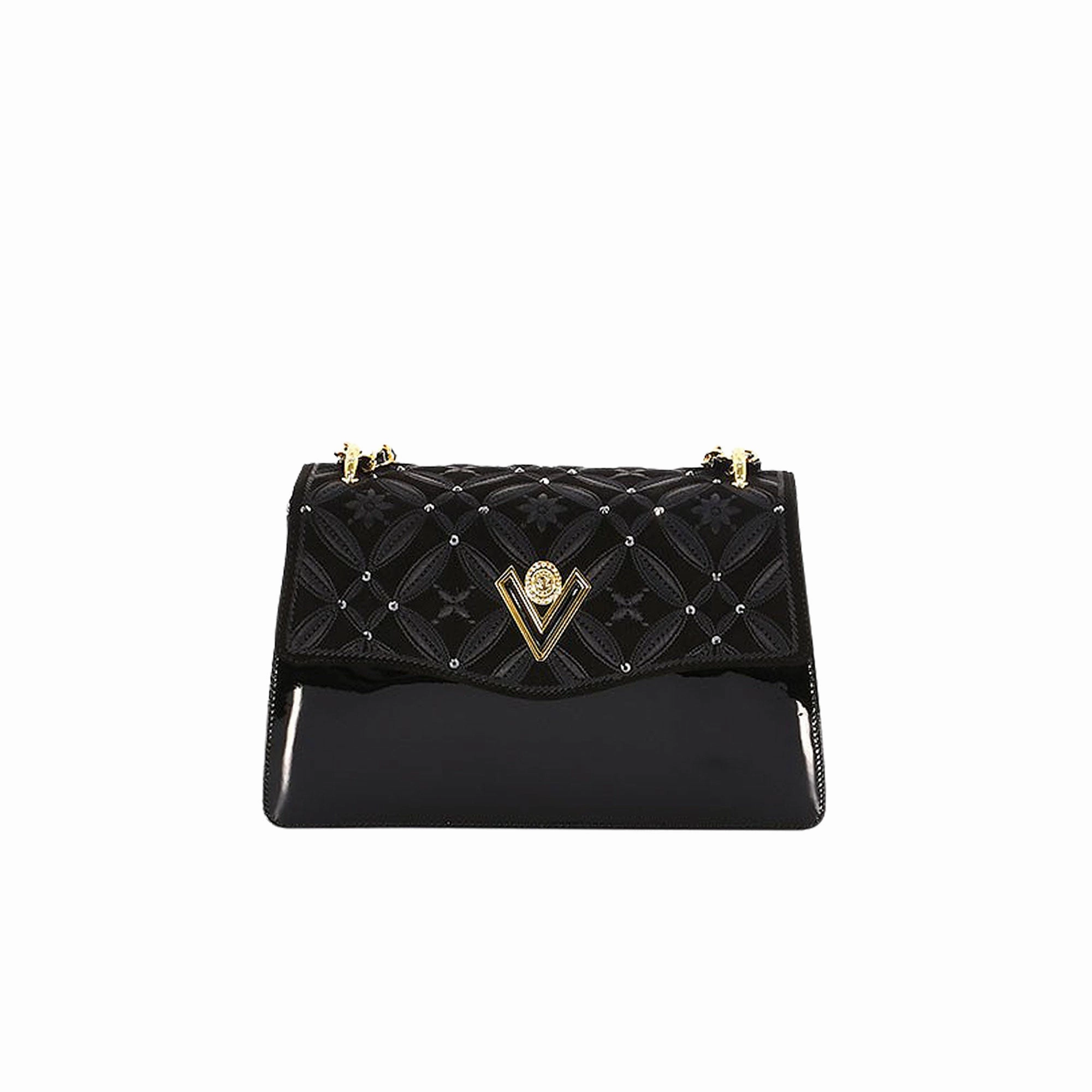 Valentino Orlandi Women's Black Leather Clutch Shoulder Bag