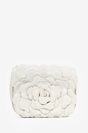 Valentino White Leather Atelier Rose 03 Crossbody Bag