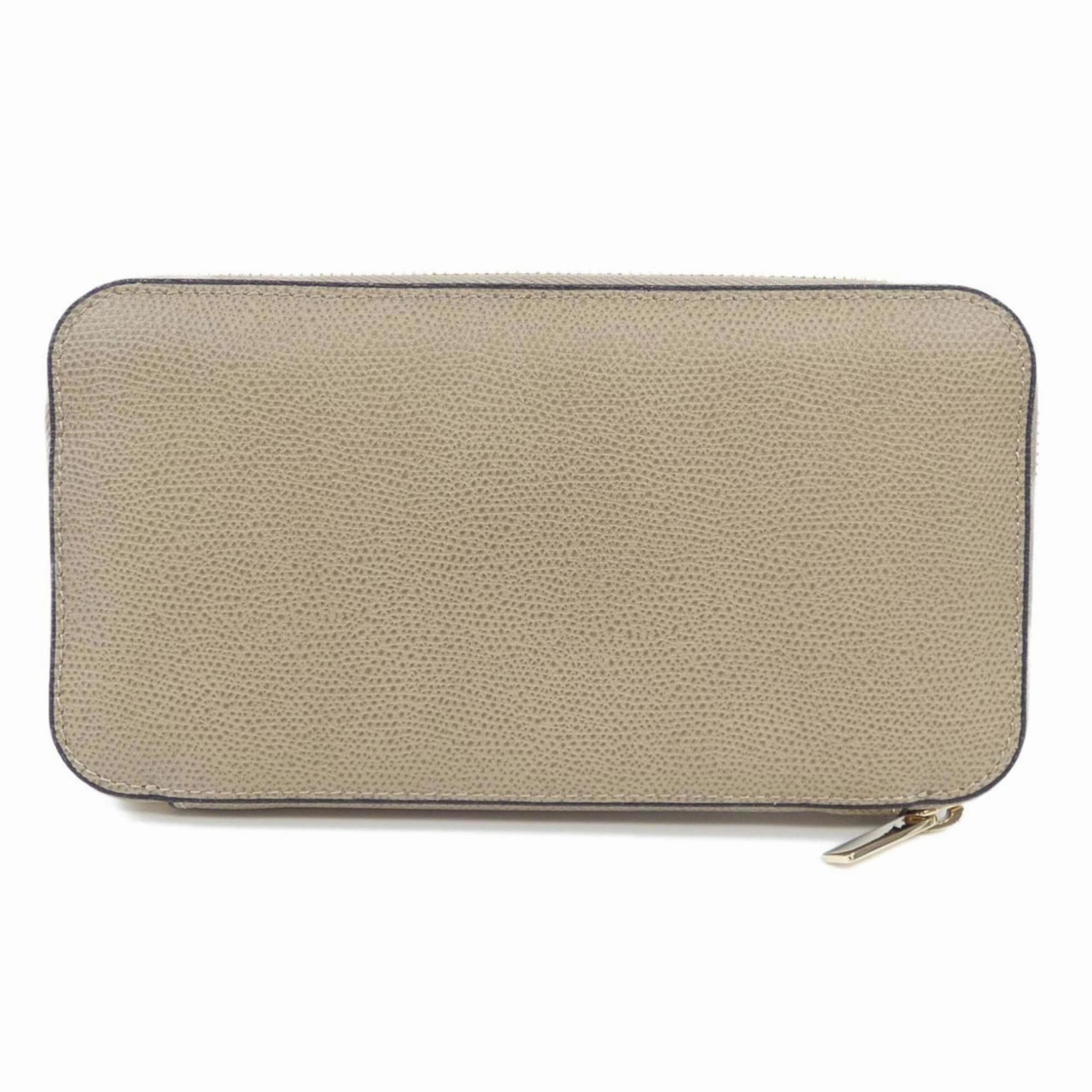 Valextra Leather Long Wallet (Bi-Fold) (Pre-Owned)