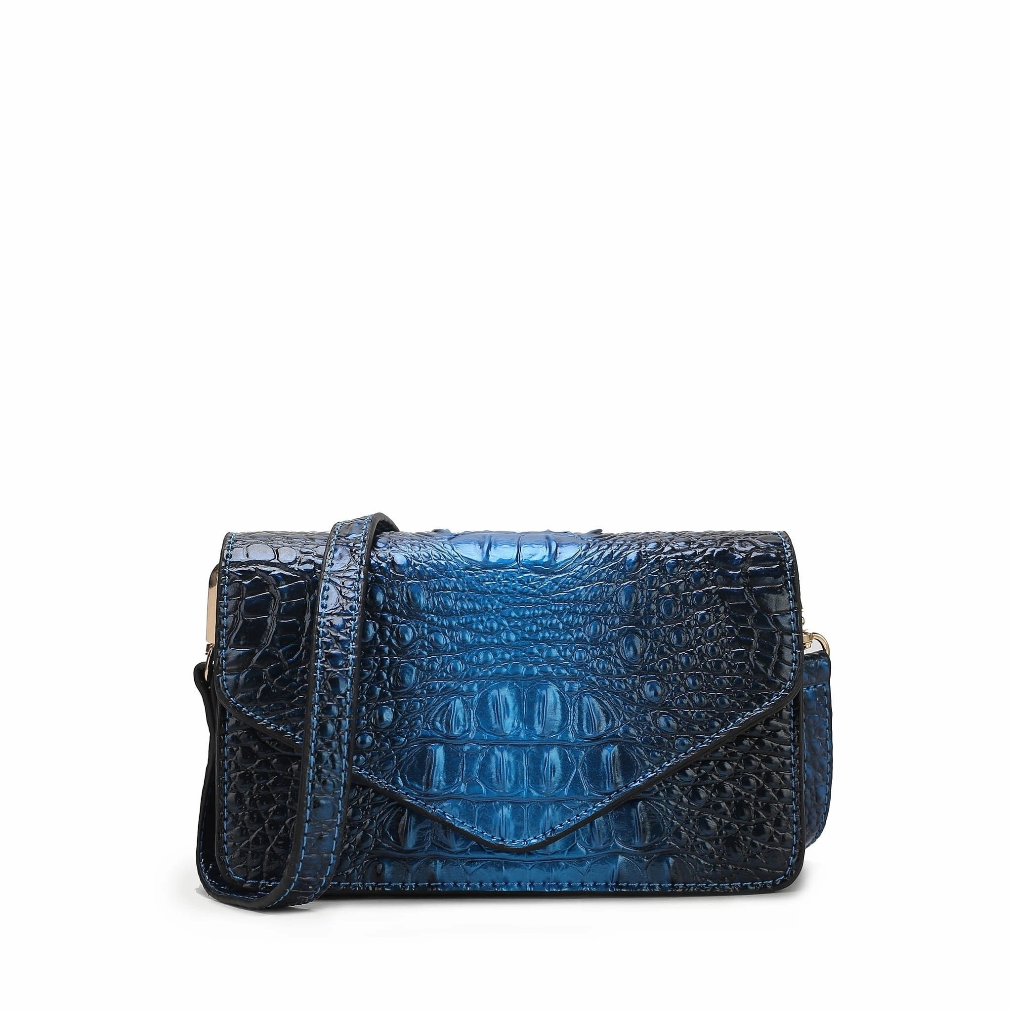 Vanta False Croc-Embossed Saddle Bag