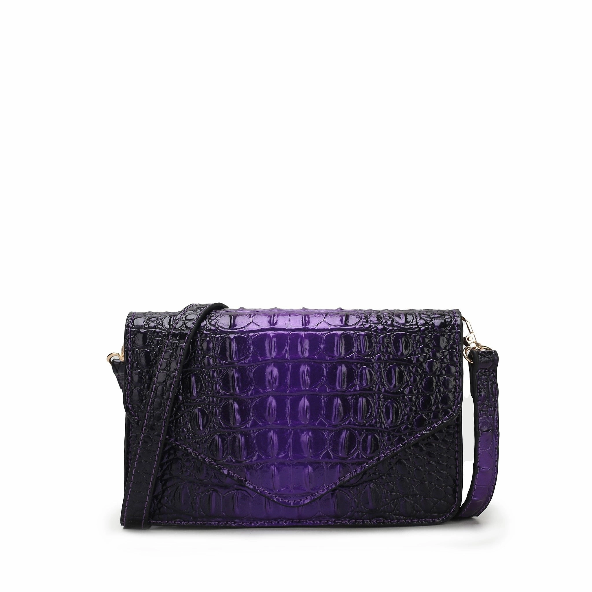 Vanta False Croc-Embossed Saddle Bag