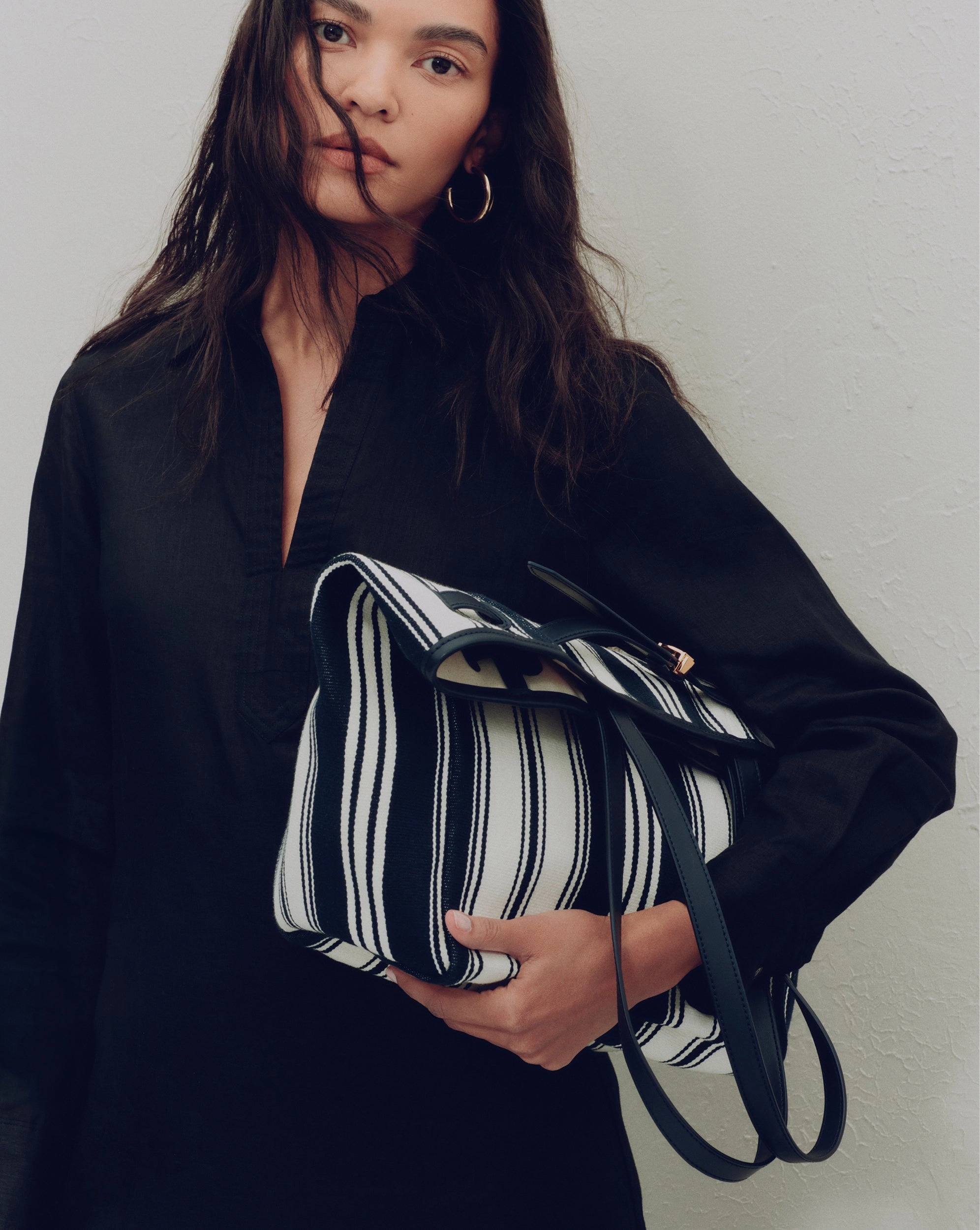 Veronica Beard Striped Canvas Dash Tote