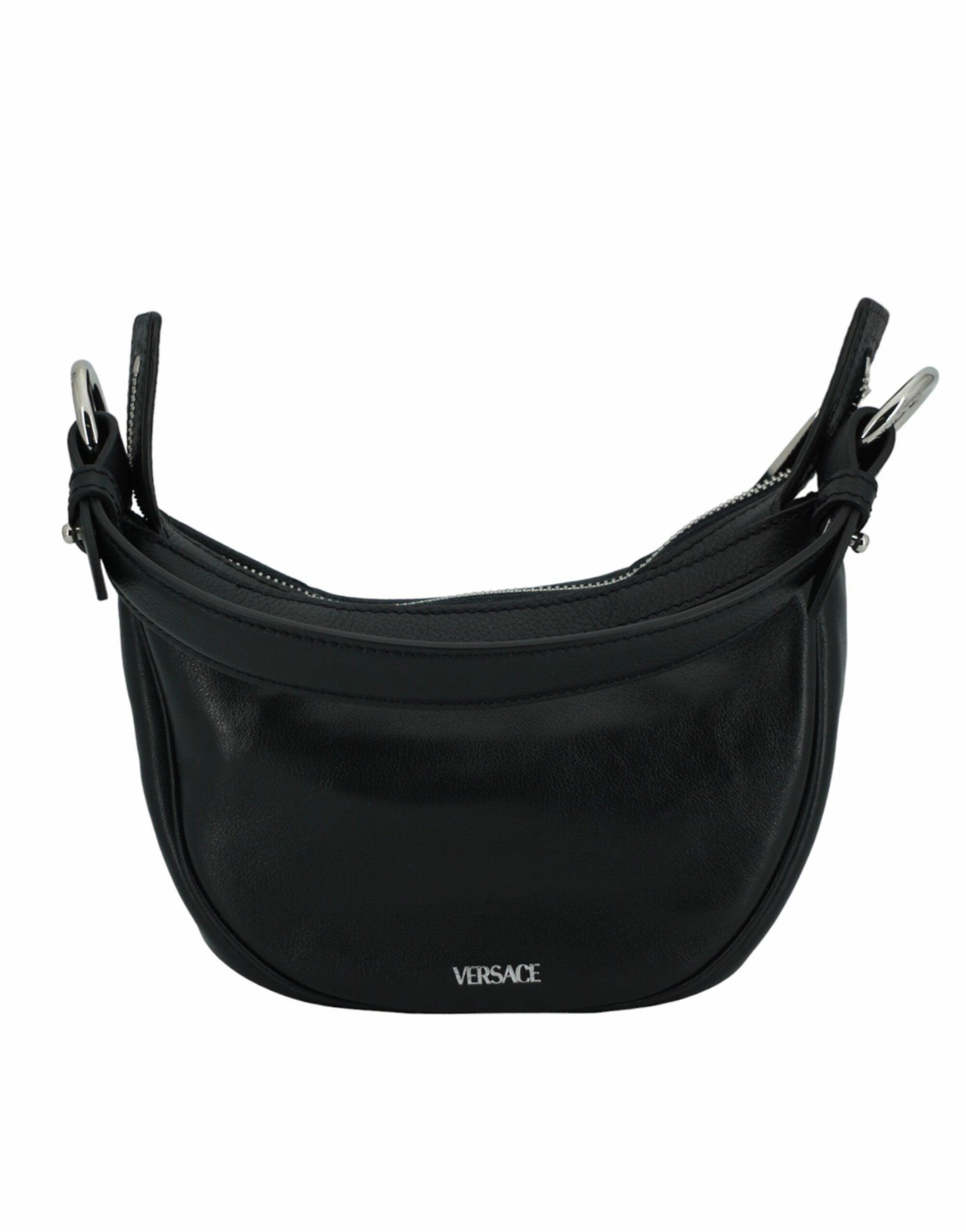 Versace Elegant Black Mini Hobo Shoulder Bag