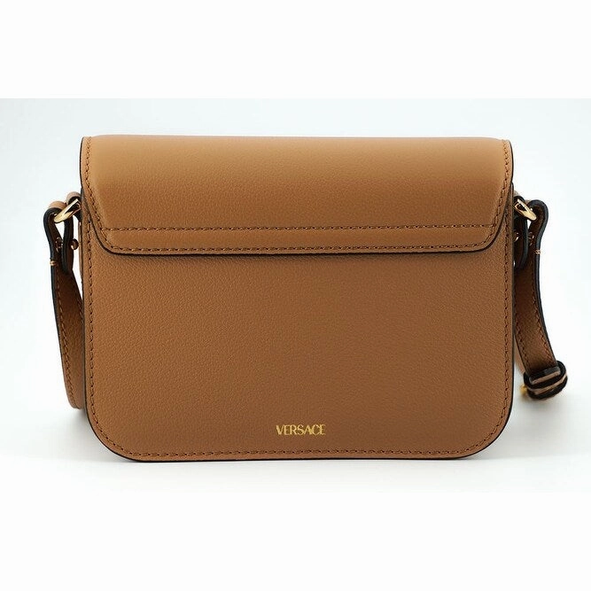 Versace Elegant Calf Leather Shoulder Bag in Women's Brown