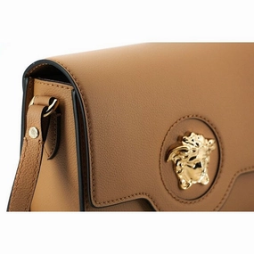 Versace Elegant Calf Leather Shoulder Bag in Women's Brown