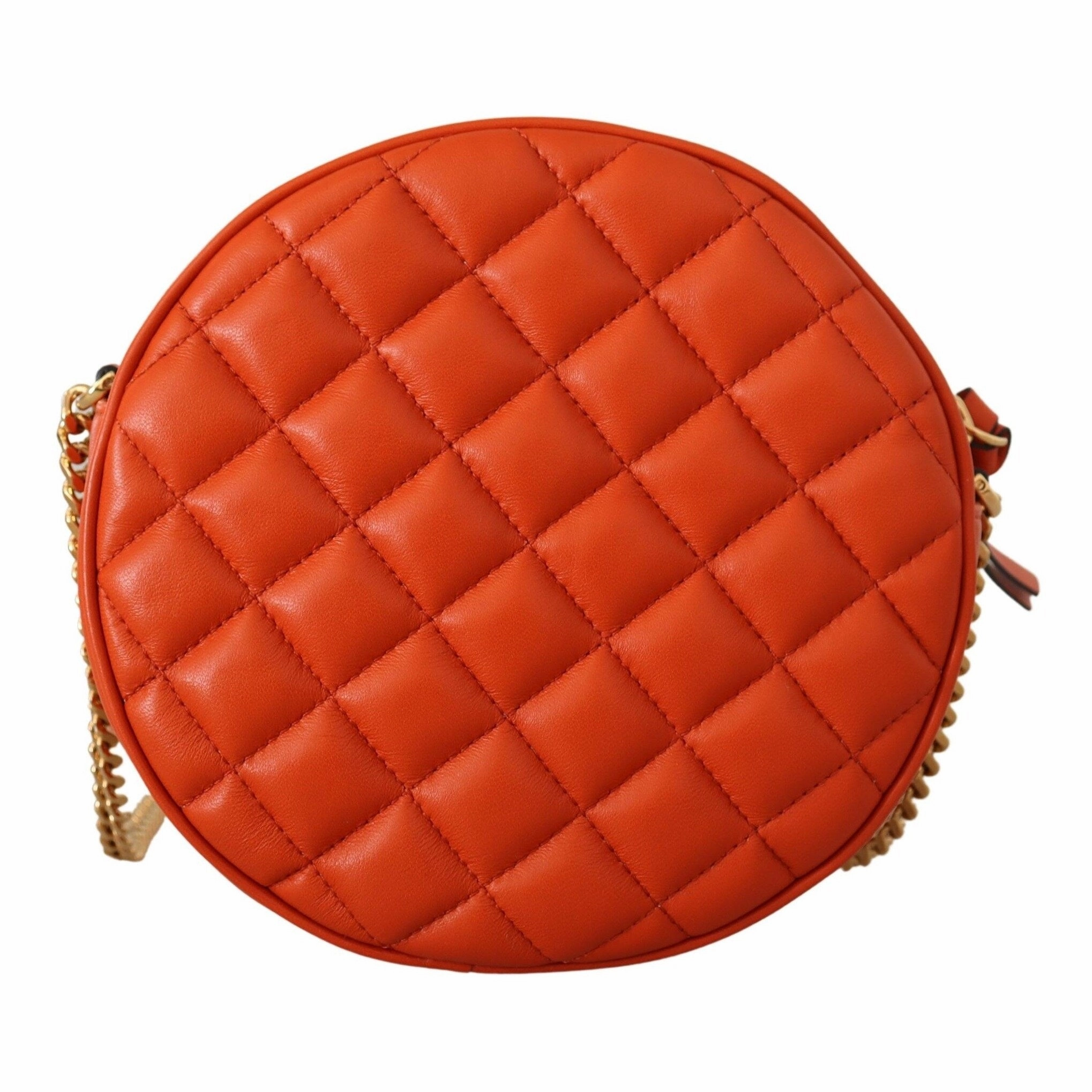 Versace Elegant Round Nappa Leather Crossbody Women's Bag