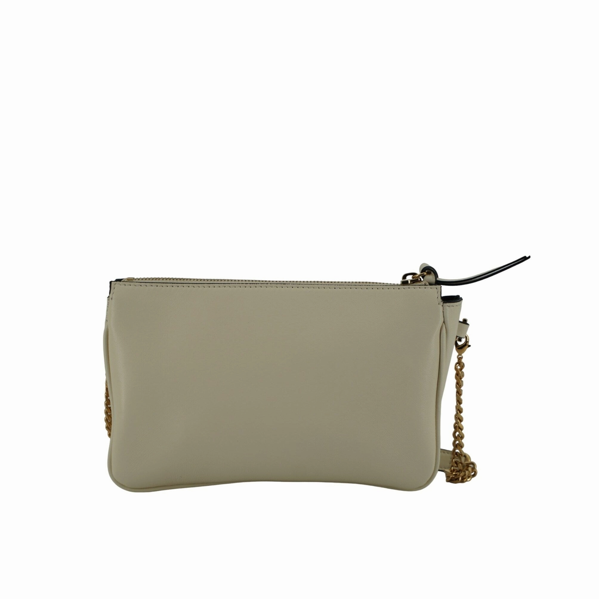 Versace Elegant White Lamb Leather Crossbody Women's Pouch