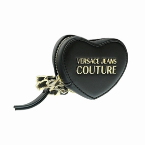 Versace Jeans Couture Black/Gold Heart Shaped Mini Chain Belt Bag for womens