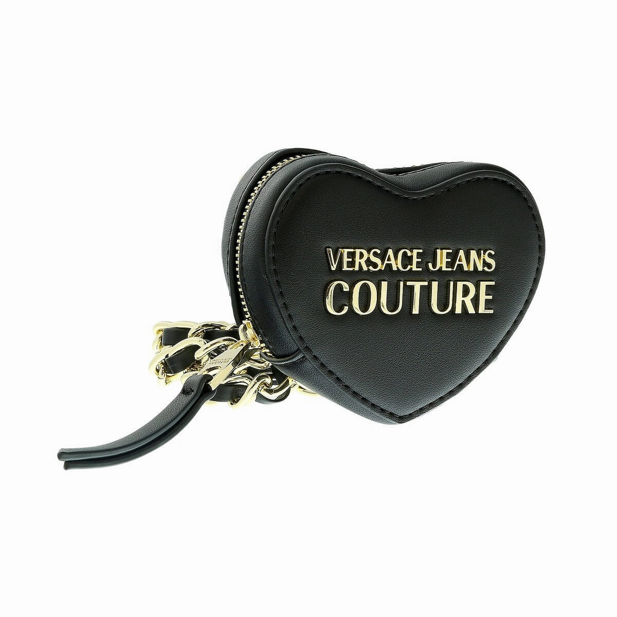 Versace Jeans Couture Black/Gold Heart Shaped Mini Chain Belt Bag for womens