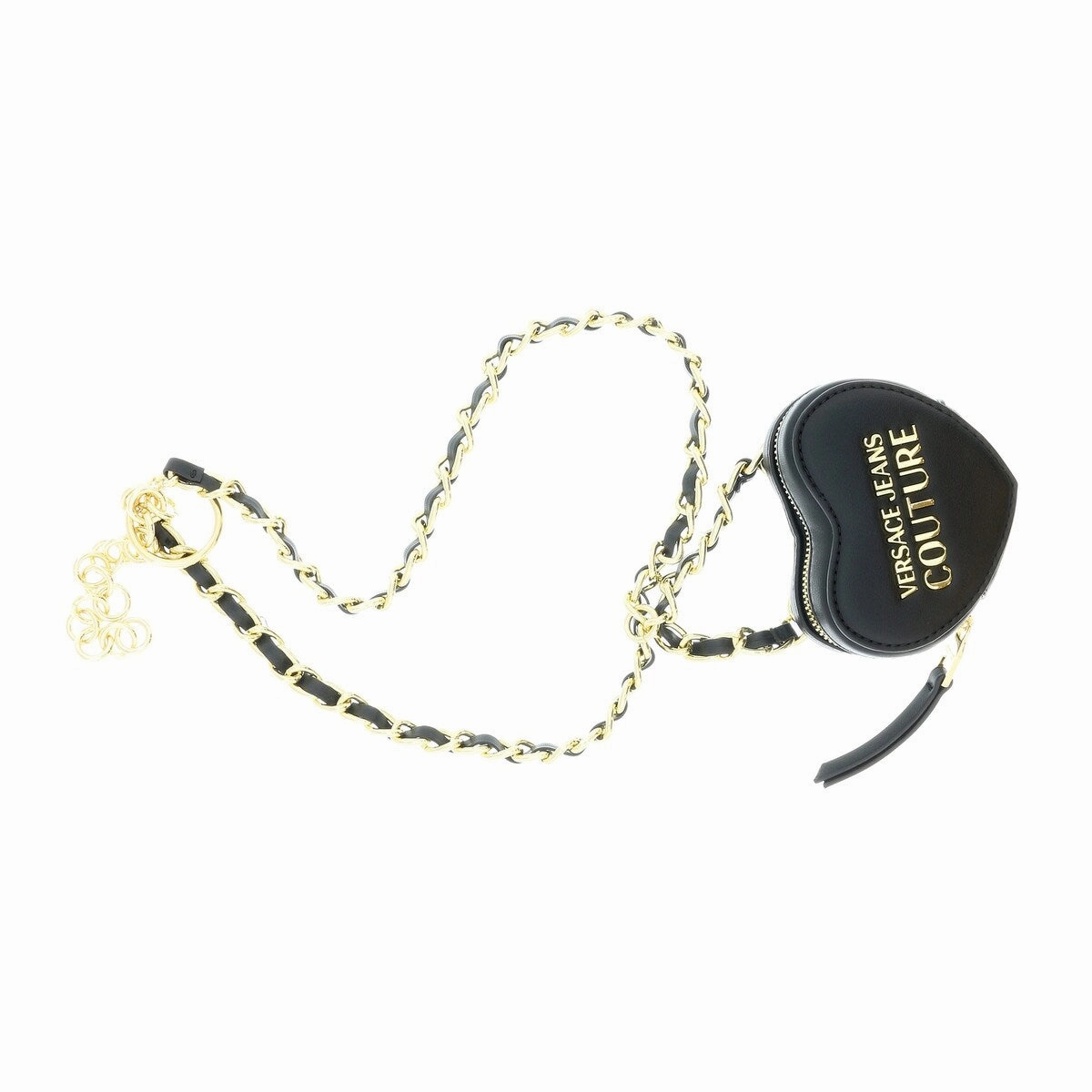Versace Jeans Couture Black/Gold Heart Shaped Mini Chain Belt Bag for womens