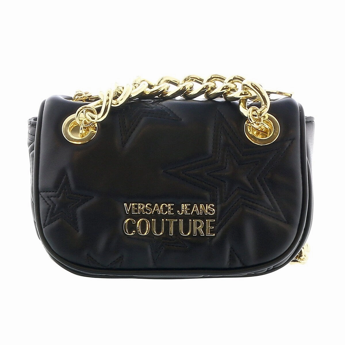 Versace Jeans Couture Black Star Quilted Charm Embellished Crossbody Bag for womens
