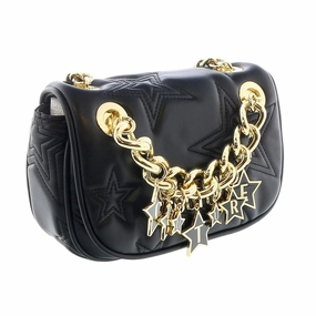 Versace Jeans Couture Black Star Quilted Charm Embellished Crossbody Bag for womens
