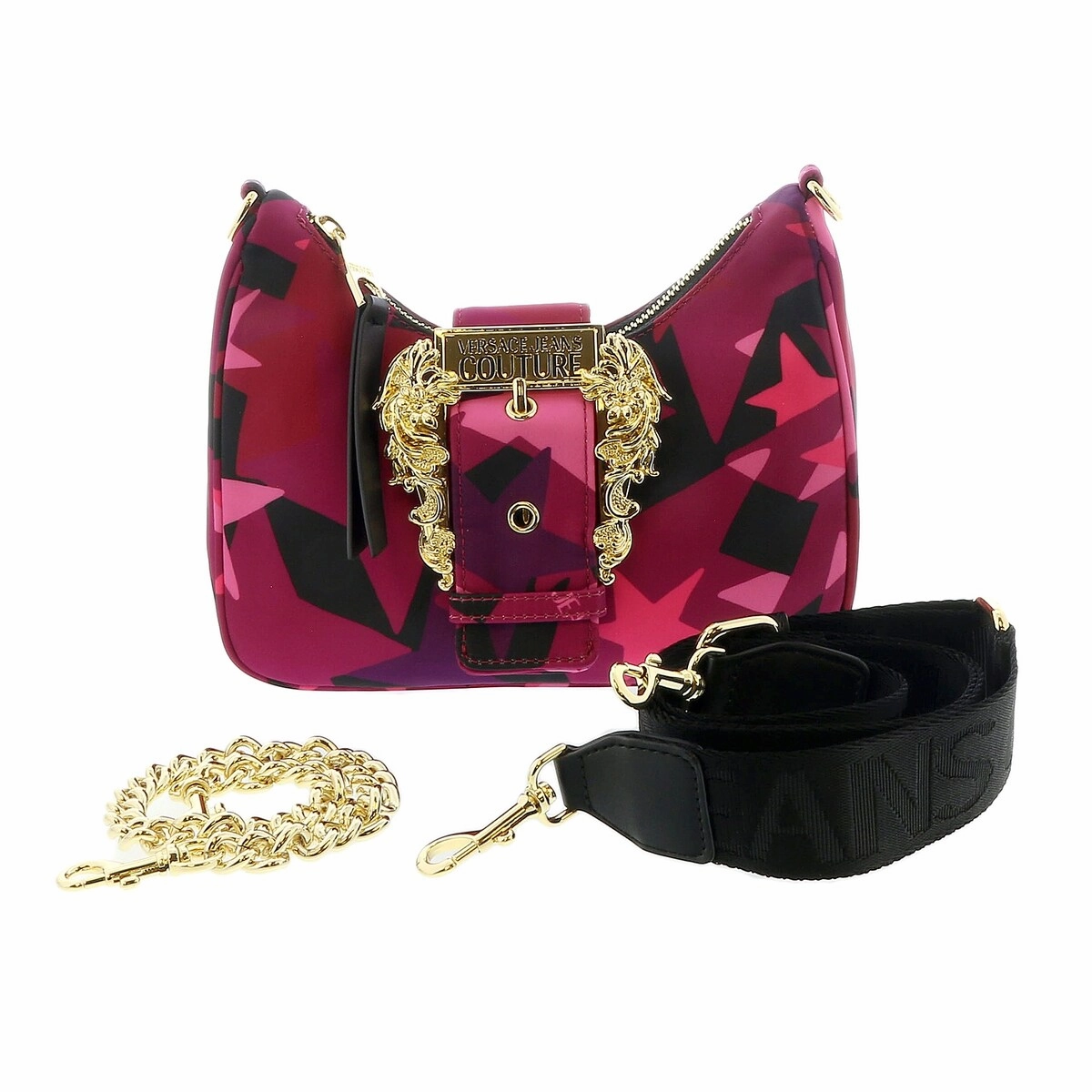 Versace Jeans Couture Crimson/Multi Patterned Hobo Shoulder Bag for womens