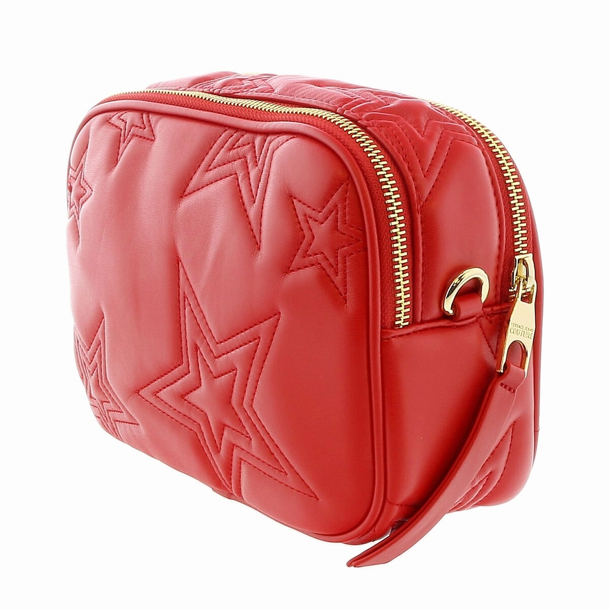 Versace Jeans Couture High Risk Red Square Star Quilted Charm Embellished Crossbody Bag for womens