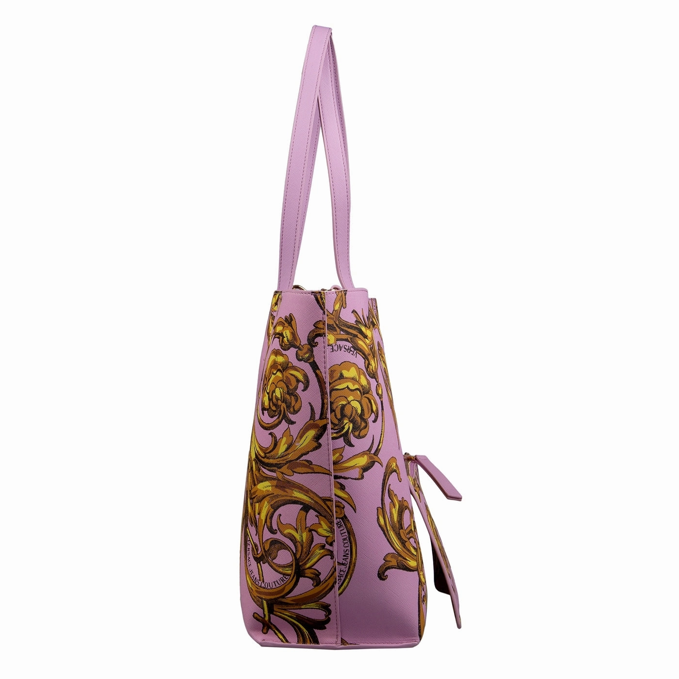 Versace Jeans Couture Pink Floral Reversible Signature Shopper Tote Bag for womens