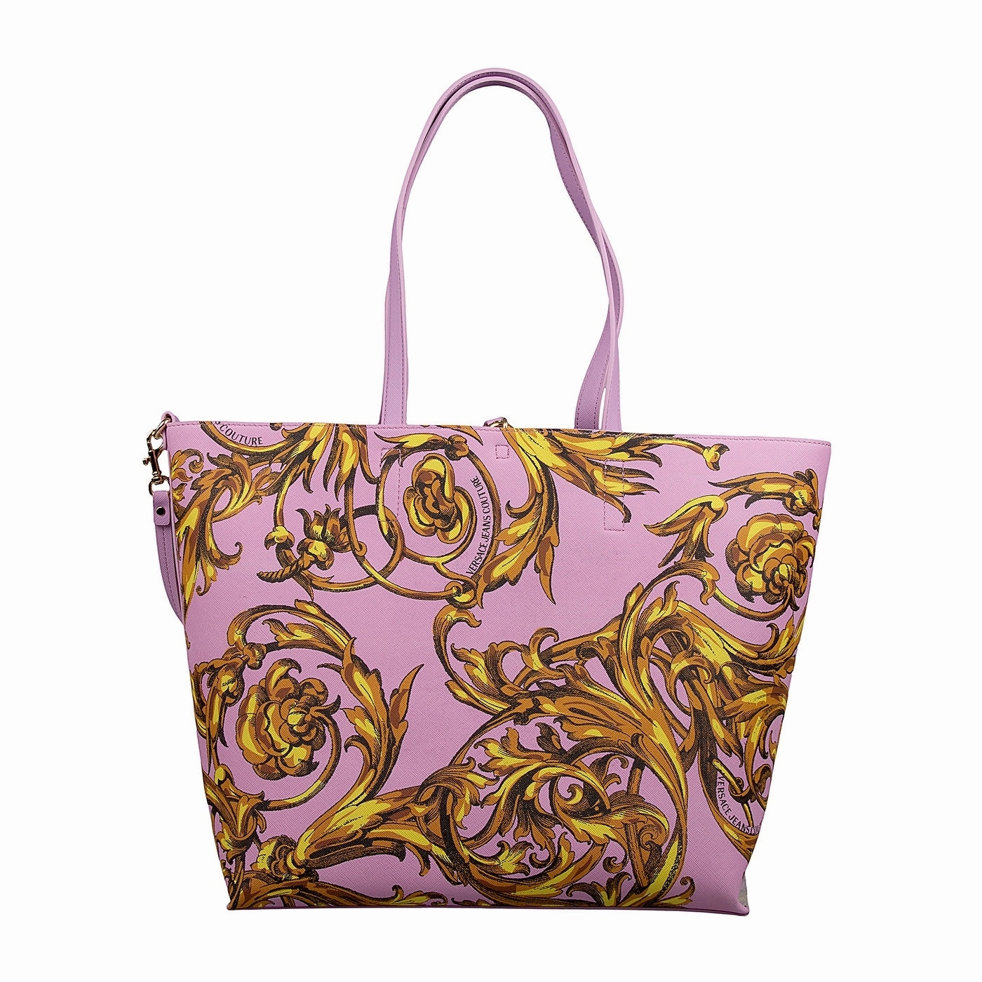 Versace Jeans Couture Pink Floral Reversible Signature Shopper Tote Bag for womens