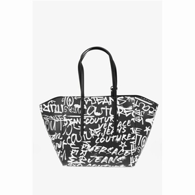 Versace JEANS COUTURE Printed Faux Leather Tote Bag with Matched Women's Pou