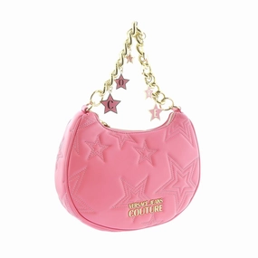 Versace Jeans Couture Rose Half Moon Star Quilted Charm Embellished Hobo Bag for womens