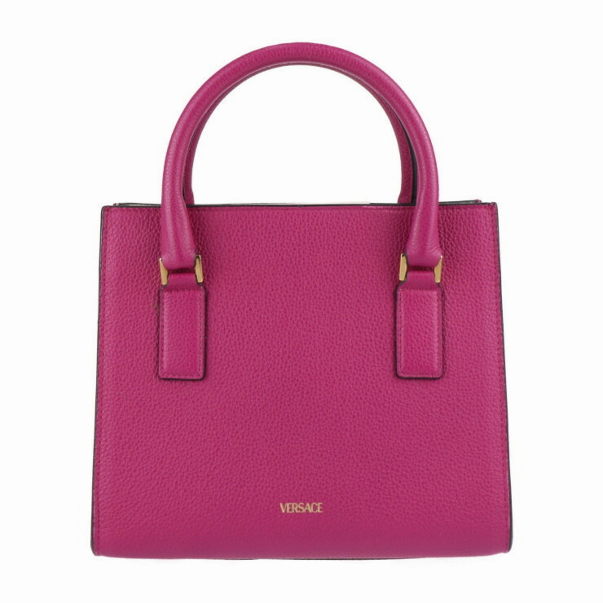 Versace Leather Handbag Shoulder Bag Tote Bag (Pre-Owned)