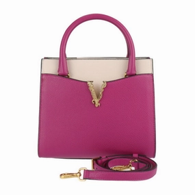 Versace Leather Handbag Shoulder Bag Tote Bag (Pre-Owned)
