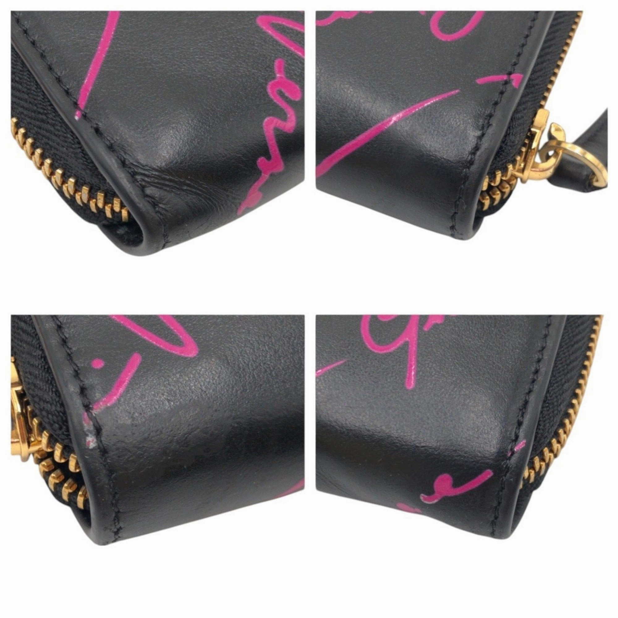 Versace pink Leather Long Wallet (Bi-Fold) (Pre-Owned)