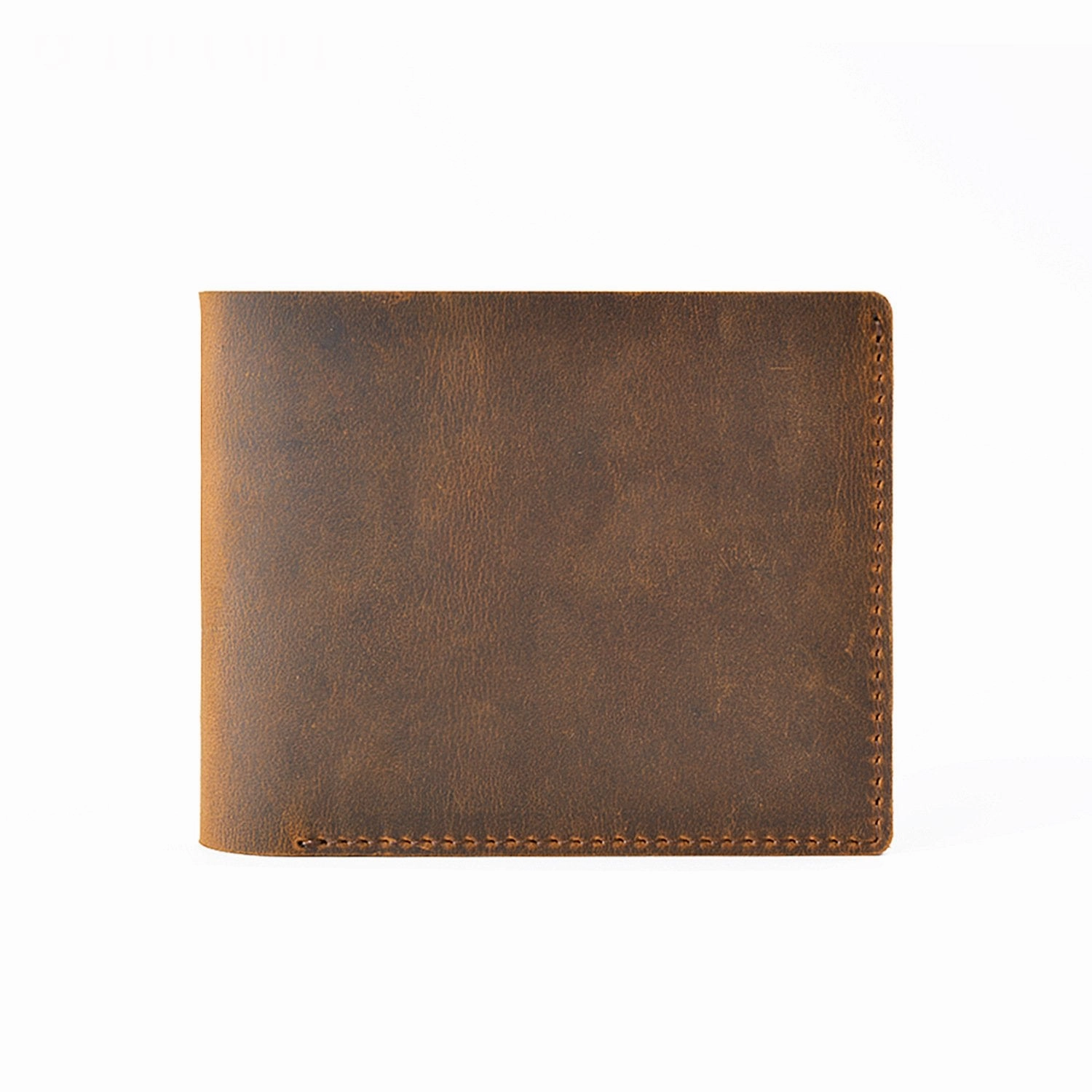 Vintage Brown Leather Men's Small Bifold Wallet Black Slim billfold Wallet For Men