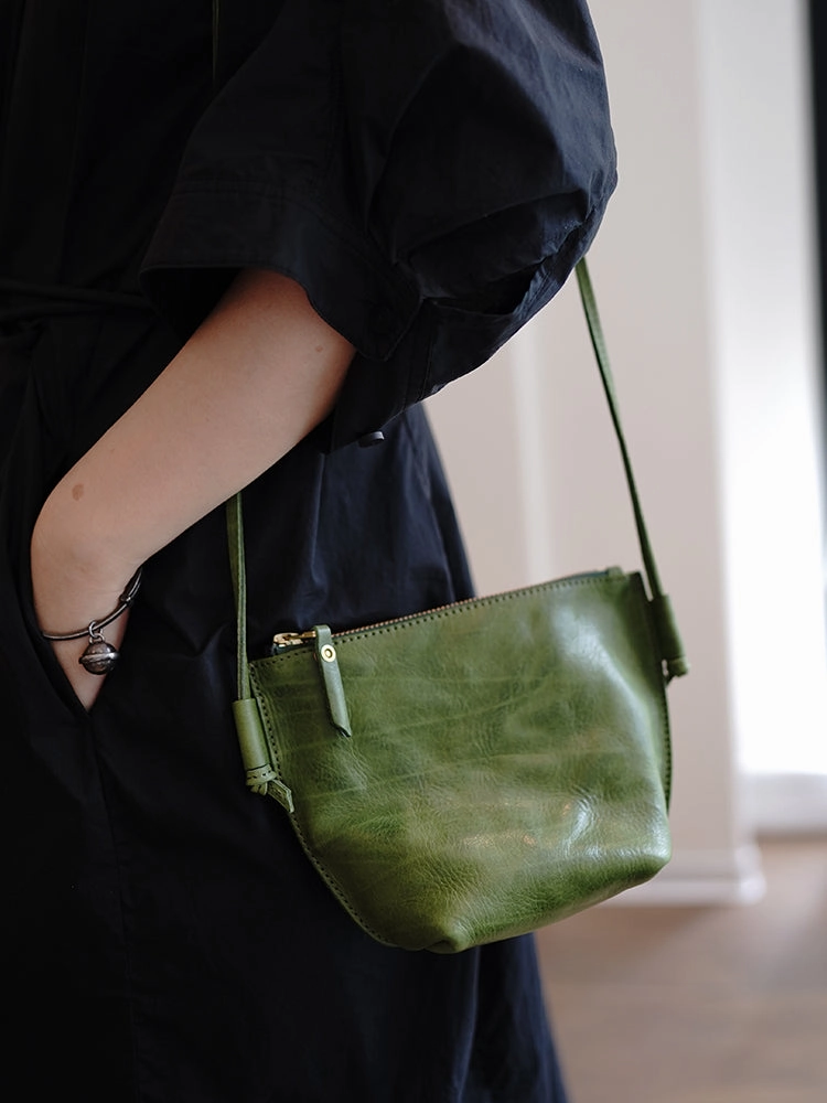 Vintage Green Womens Small Shoulder Bag Small Side Bag Crossbody Purse for Ladies