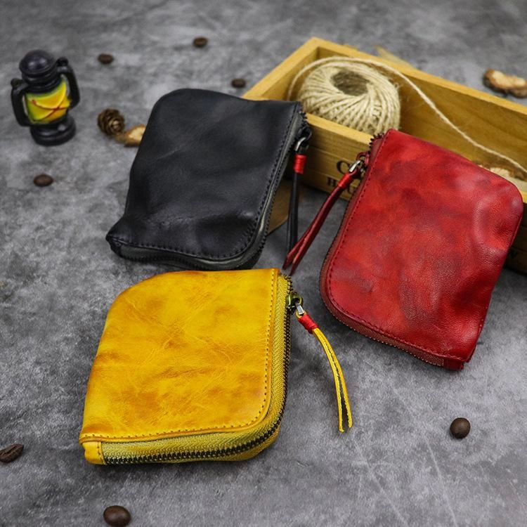 Vintage Leather Wallet Mens Zip Around Small Leather Zip Wallet Mens Wallets That Zip