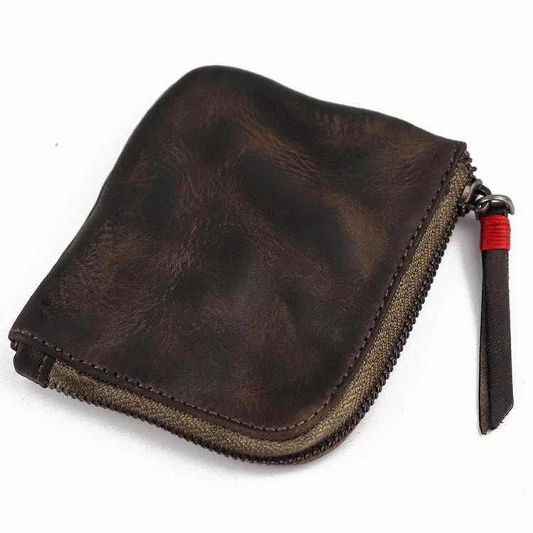 Vintage Leather Wallet Mens Zip Around Small Leather Zip Wallet Mens Wallets That Zip
