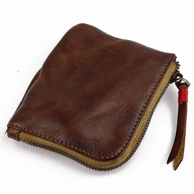 Vintage Leather Wallet Mens Zip Around Small Leather Zip Wallet Mens Wallets That Zip