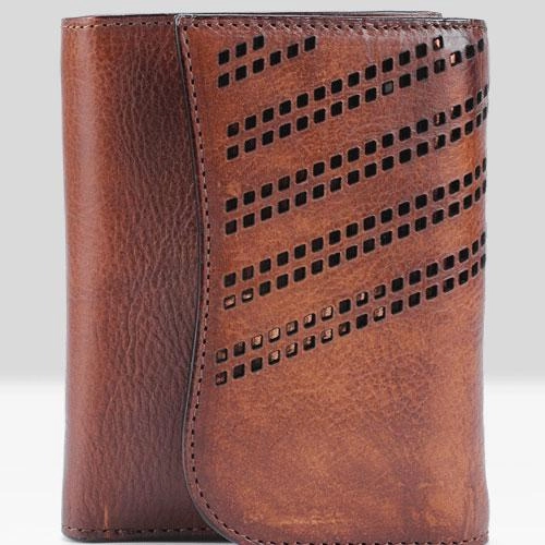 Vintage Mens Cool Small Trifold Leather Wallet Men billfold Zipper Wallets for Men