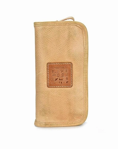 Vintage Mens Leather Long Zipper Wallets Blue Bifold Long Wallet Black Phone Wallet For Men