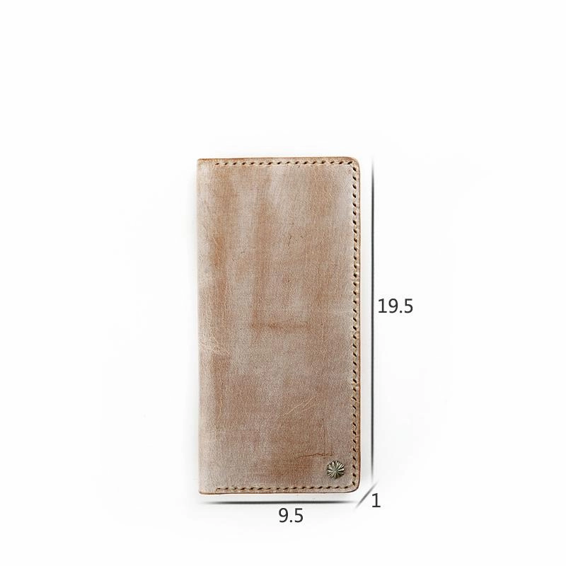 Vintage Mens Leather Long Zipper Wallets Blue Bifold Long Wallet Black Phone Wallet For Men