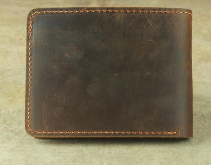 Vintage Mens Leather Slim Bifold Small Wallet Cool billfold Slim Small Wallet for Men