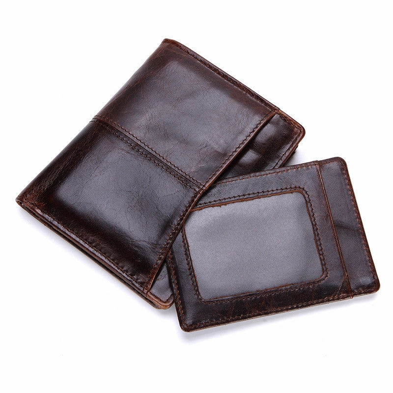 Vintage Mens Wallet billfold Slim Bifold Wallet Genuine Leather Card Wallet for Men