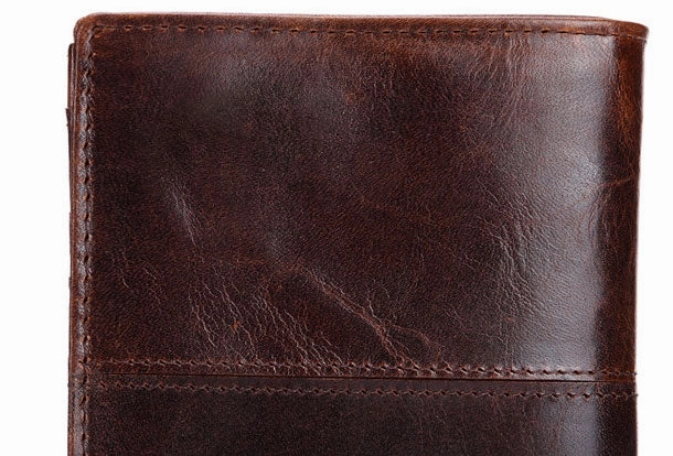 Vintage Mens Wallet billfold Slim Bifold Wallet Genuine Leather Card Wallet for Men
