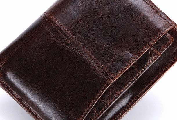 Vintage Mens Wallet billfold Slim Bifold Wallet Genuine Leather Card Wallet for Men