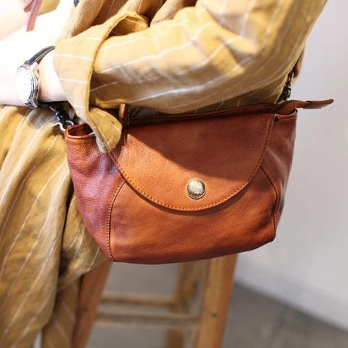 Vintage Womens leather Small Brown Crossbody Bag Brown Side Bag Shoulder Bag for Ladies