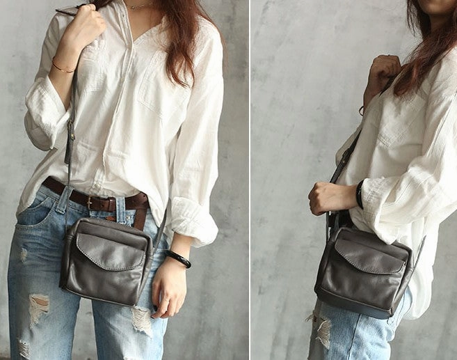 Vintage WOMENs LEATHER Small Shoulder Bag Crossbody Purse FOR WOMEN