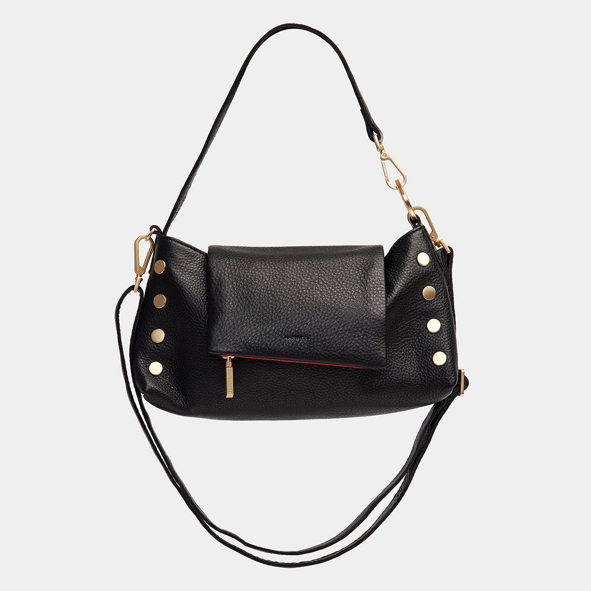 VIP Satchel | Black/Brushed Gold Red Zip